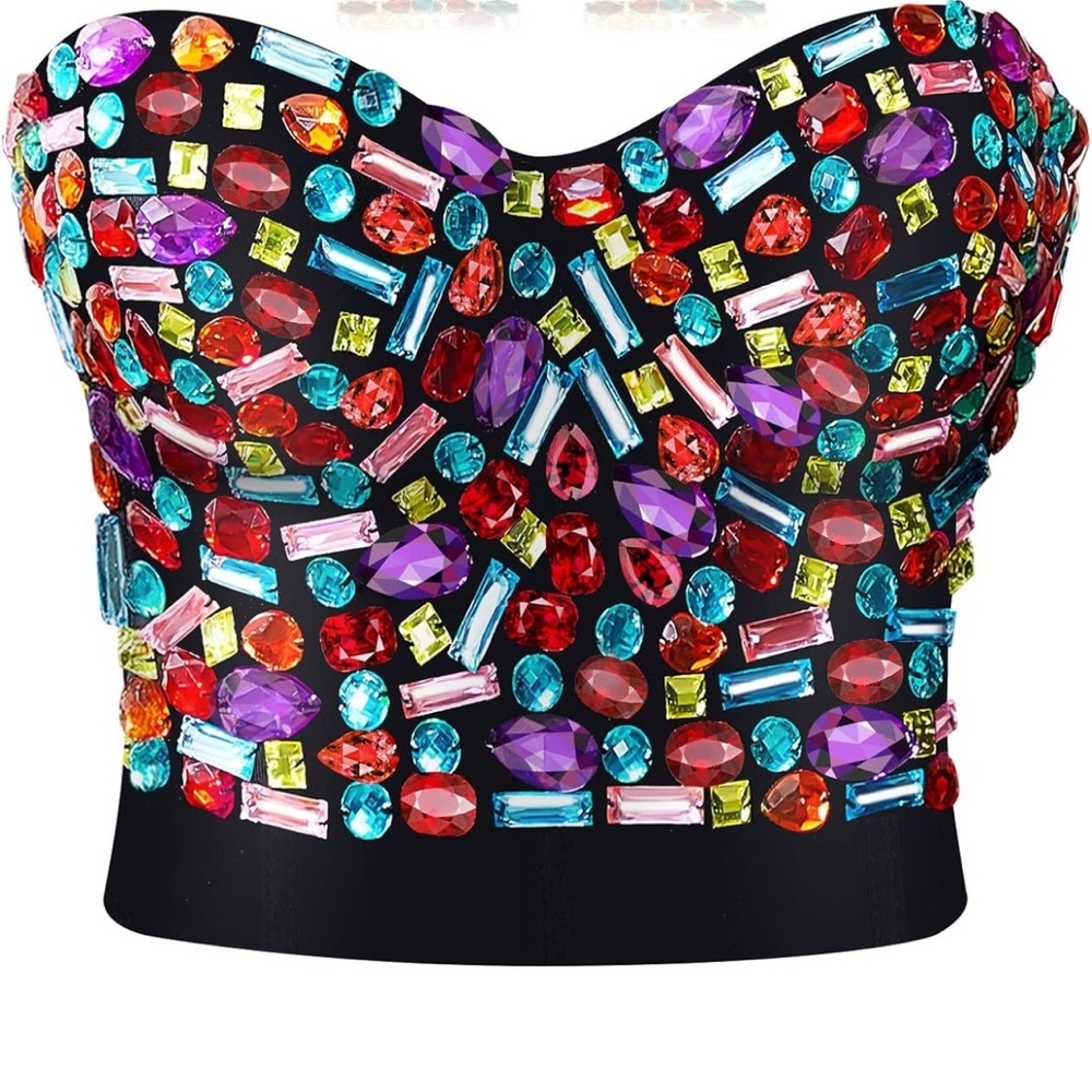 Bejeweled corset top